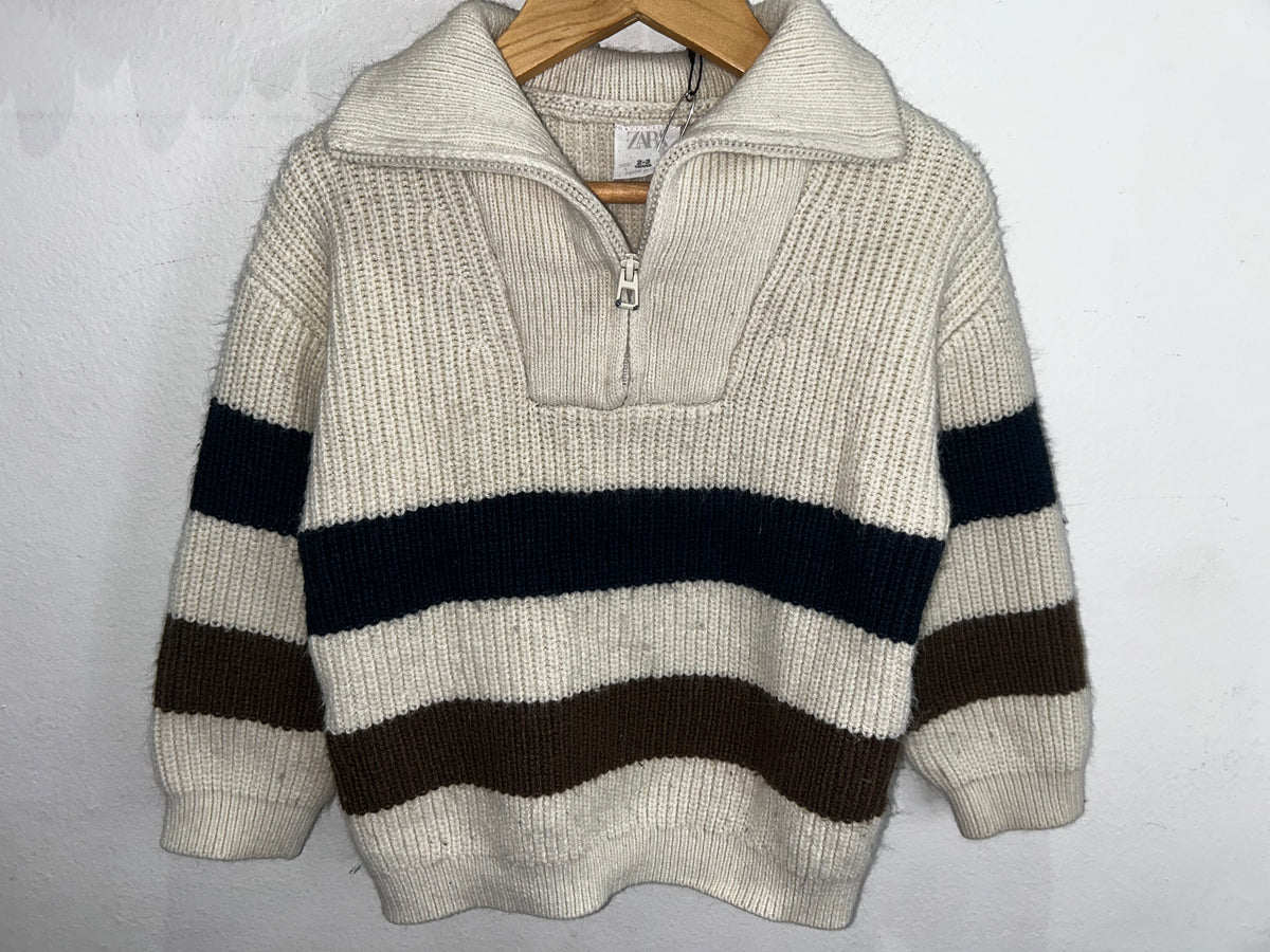 Big stripes collar sweater 2-3y
