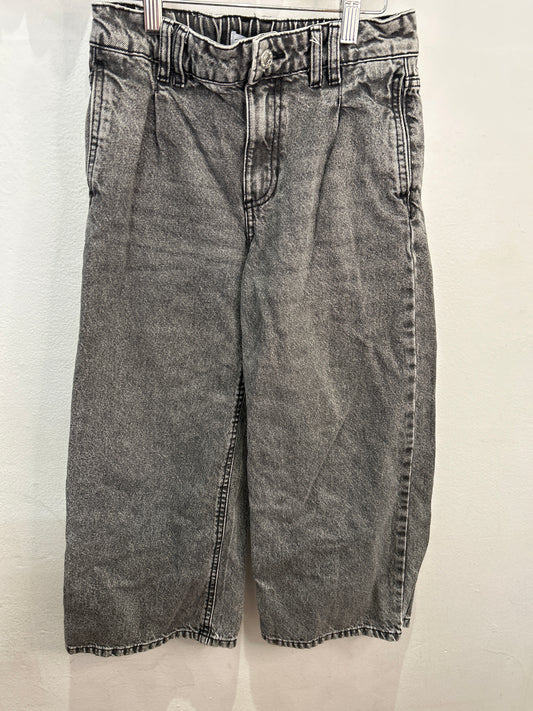 Black acid wash wide leg jeans 10y