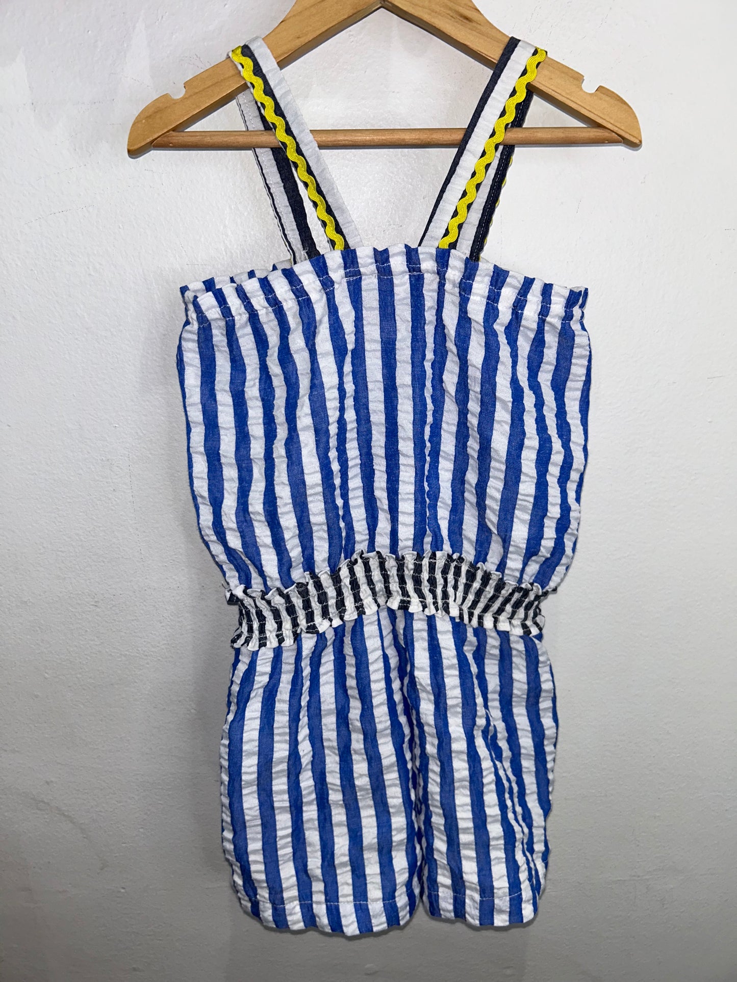 Deuxpardeux striped breezy romper 5y