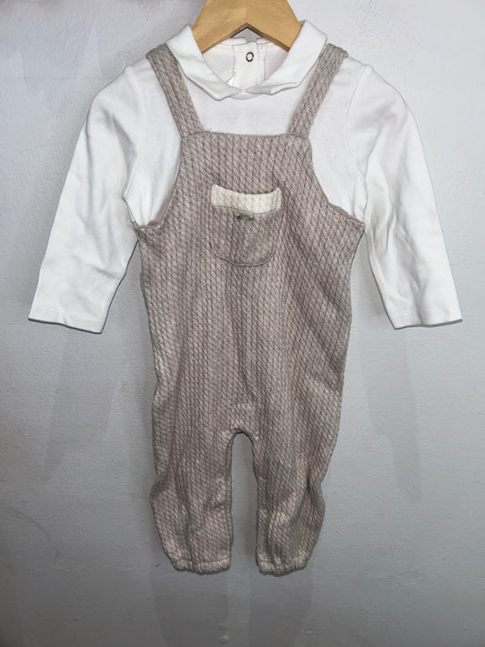 Mayoral beige knit romper 6-9m