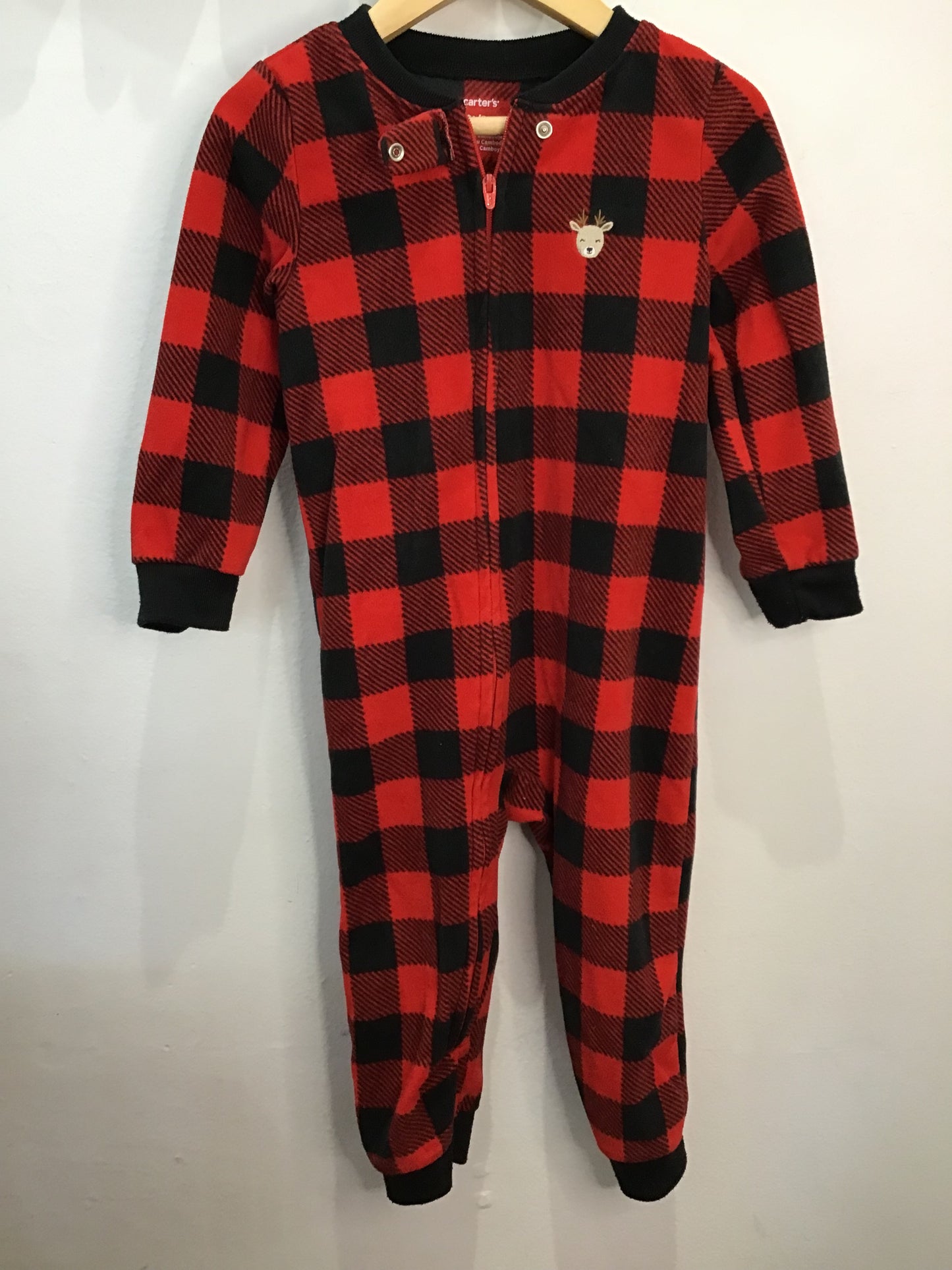 Sleeper red checkered fleece 2y