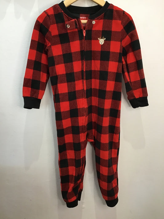 Sleeper red checkered fleece 2y