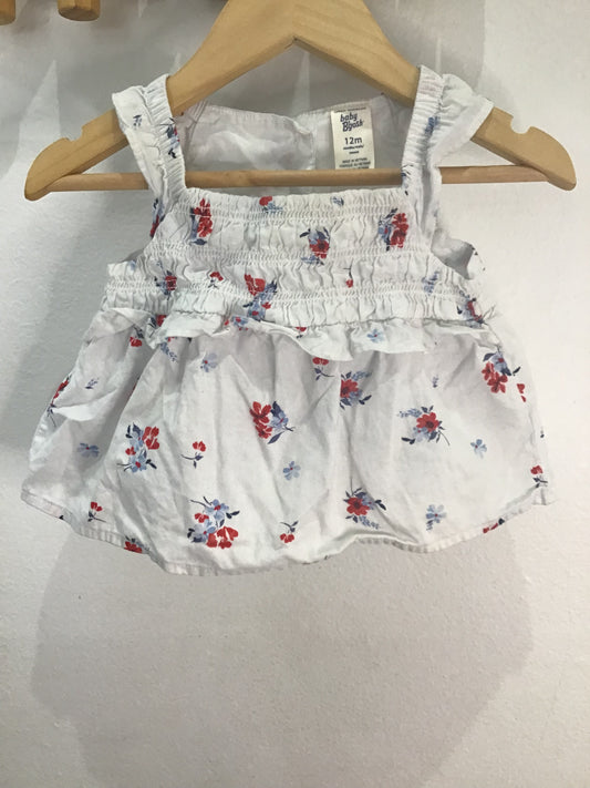 Tanktop smocked blue 12m