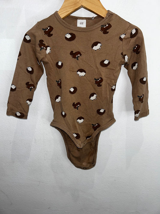Longsleeve hedgehog onesie 9-12m