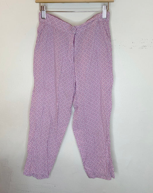 Purple print summer pants 9-10y