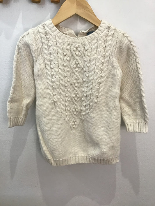 Dress cream cable knit 12-18m
