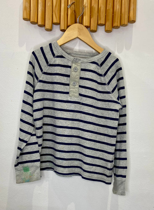 Striped waffle henley 6-7y