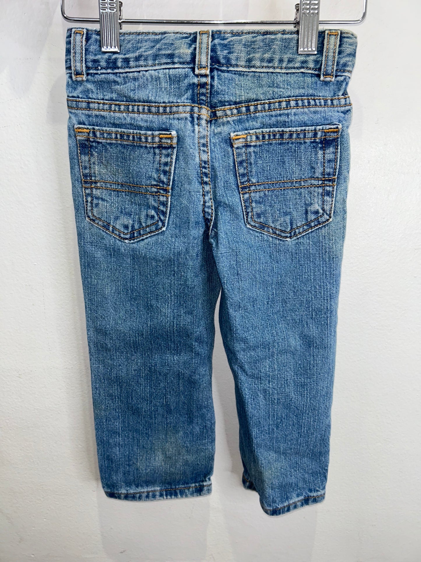 Snap button straight leg jeans 2y