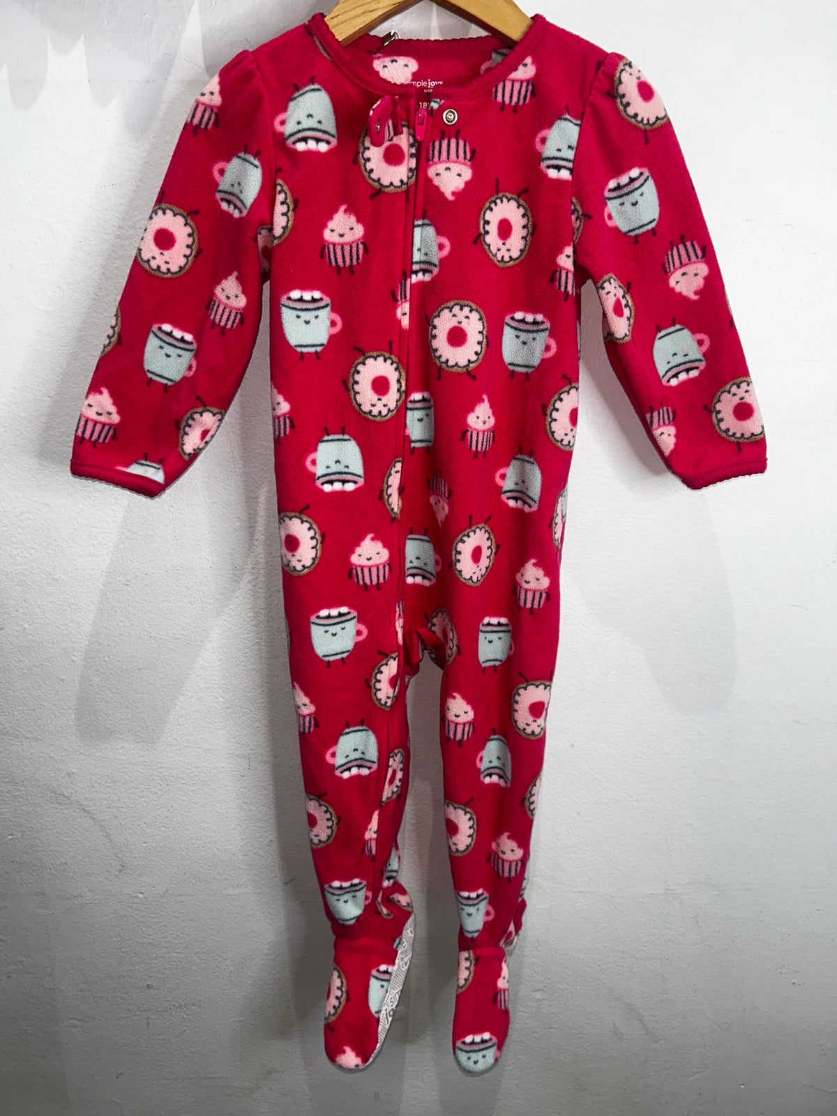 Pink treats fleece sleeper 18m