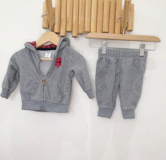 Grey fleecy jogger set 3m