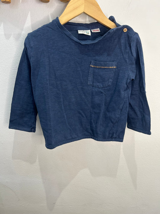 Blue pocket longsleeve 12-18m