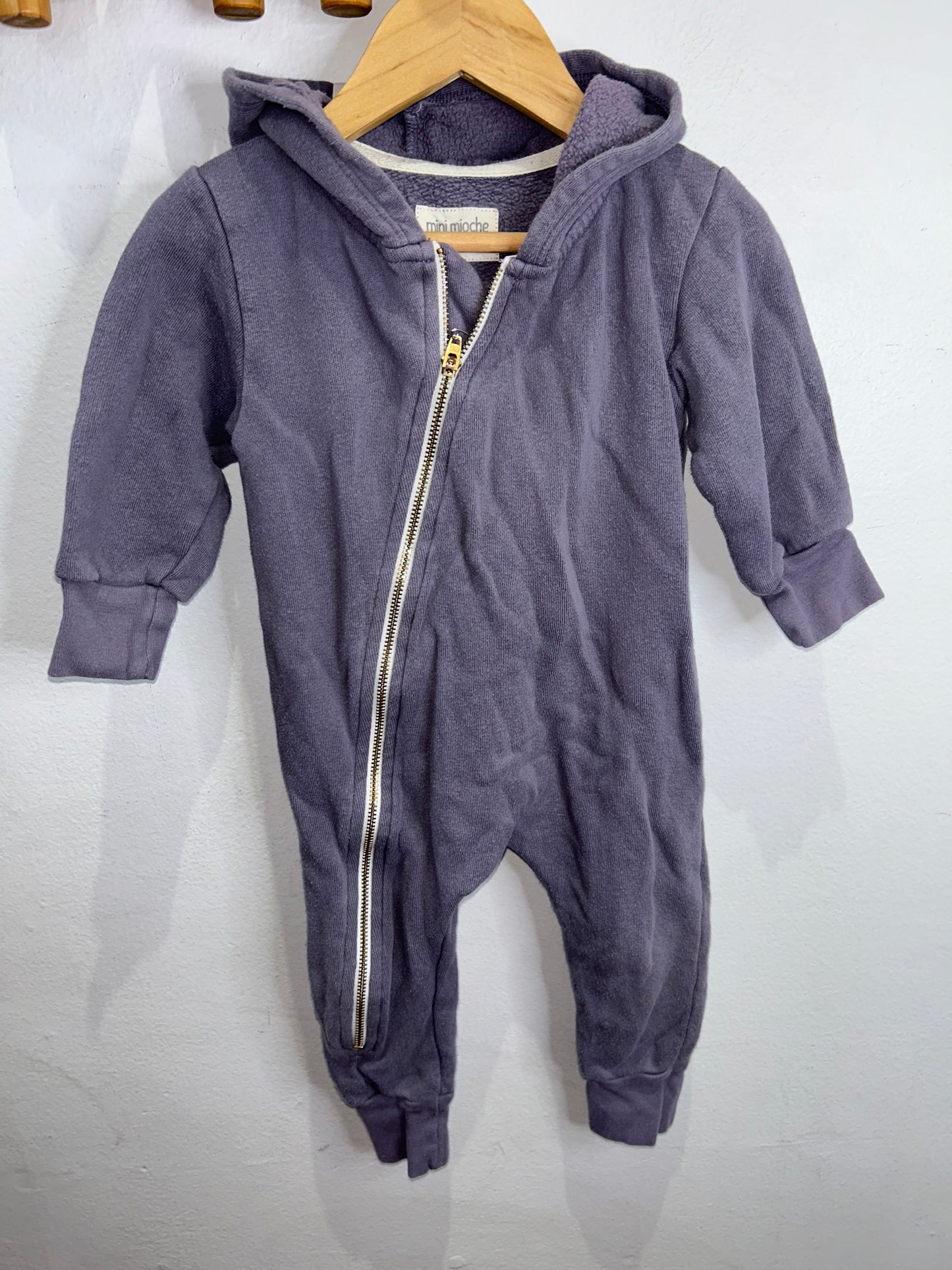 Minimioche biker romper eggplant 6-12m