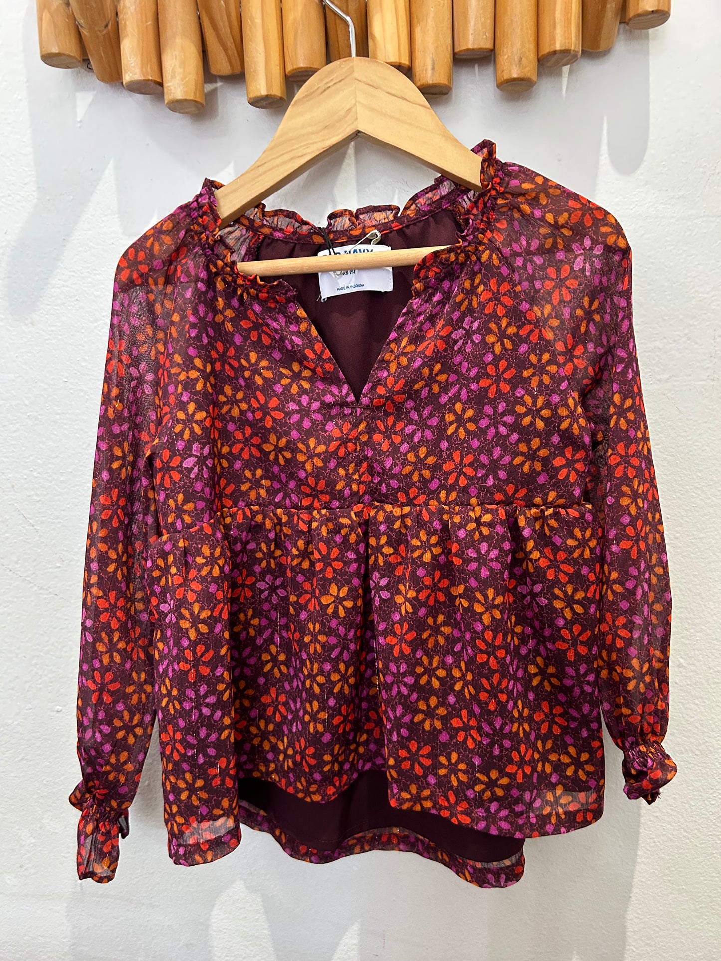 Gold thread pattern blouse 5y