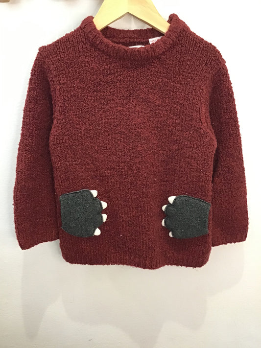 Paw pockets sweater 2-3y
