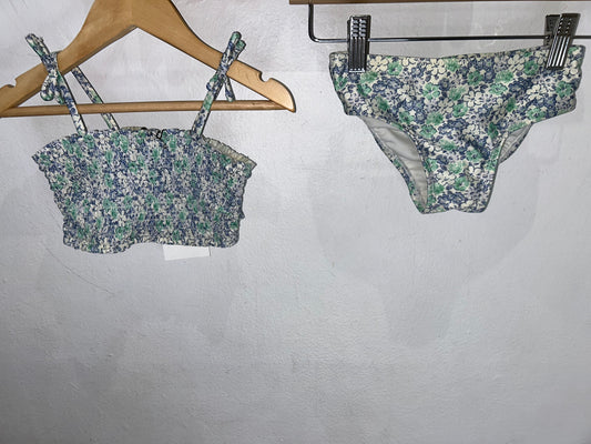 Blue floral bikini 18-24m