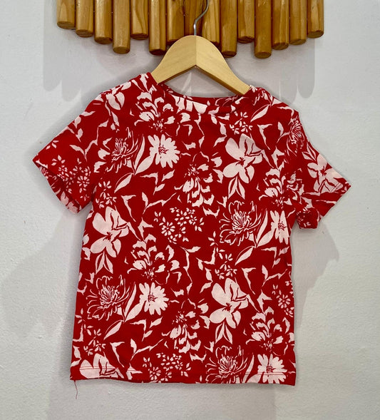 Red flowers tee 5y