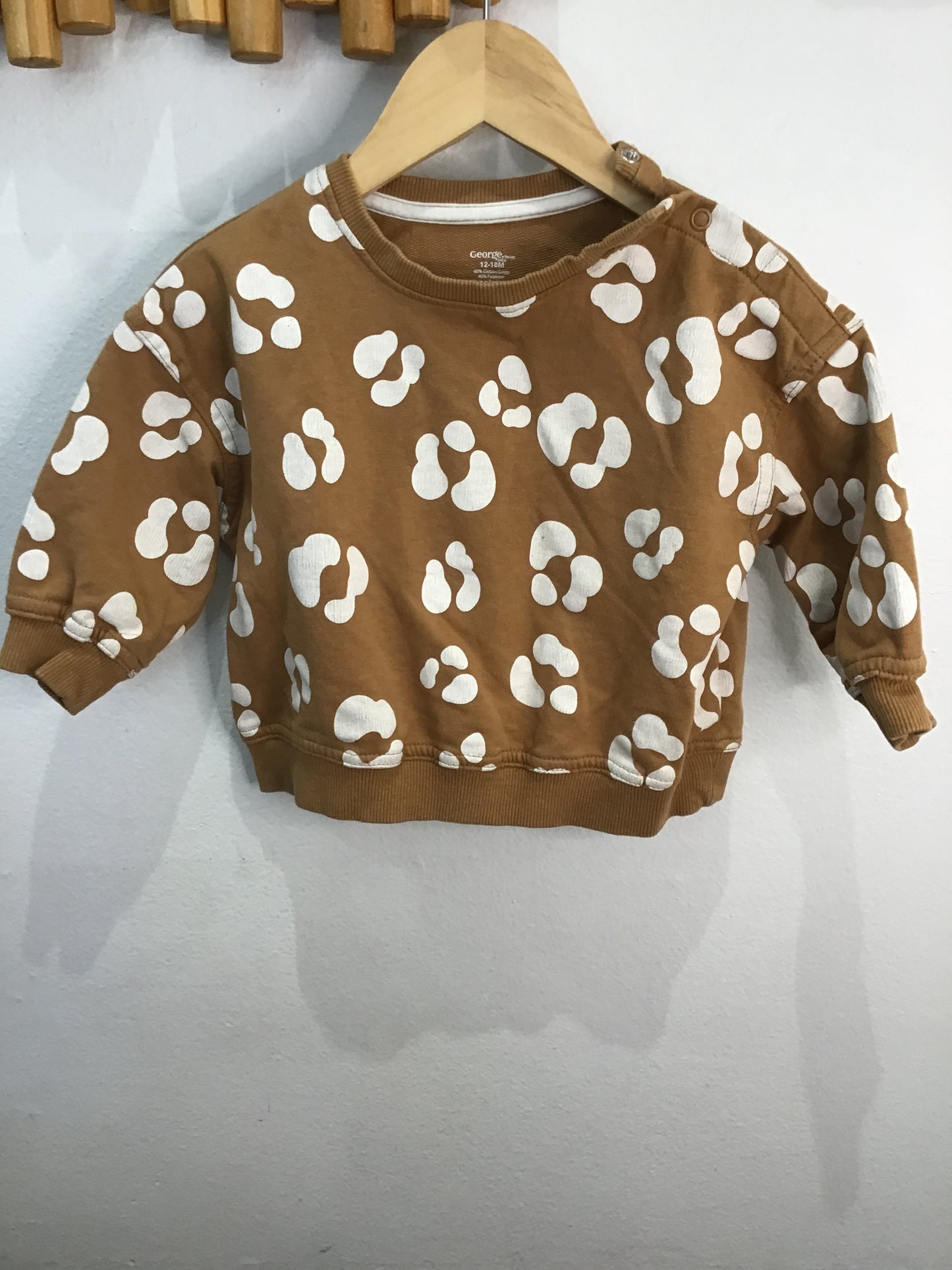 Pullover brown animal print 12-18m