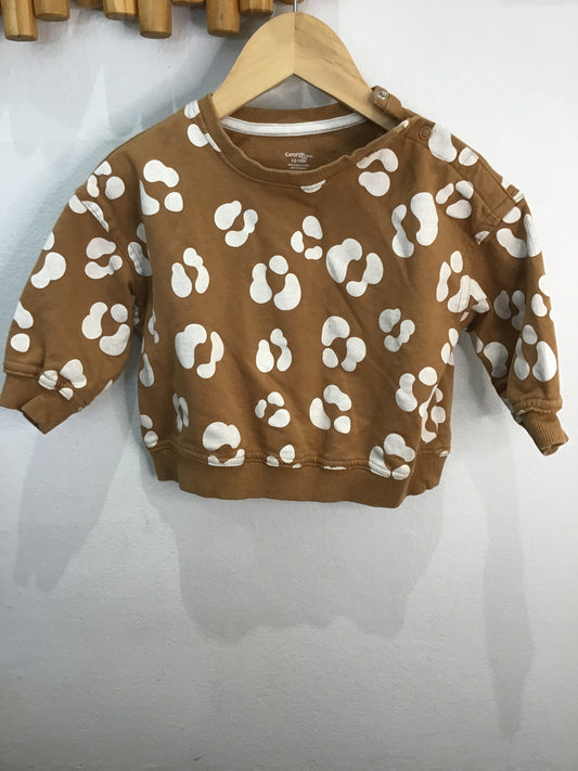 Pullover brown animal print 12-18m