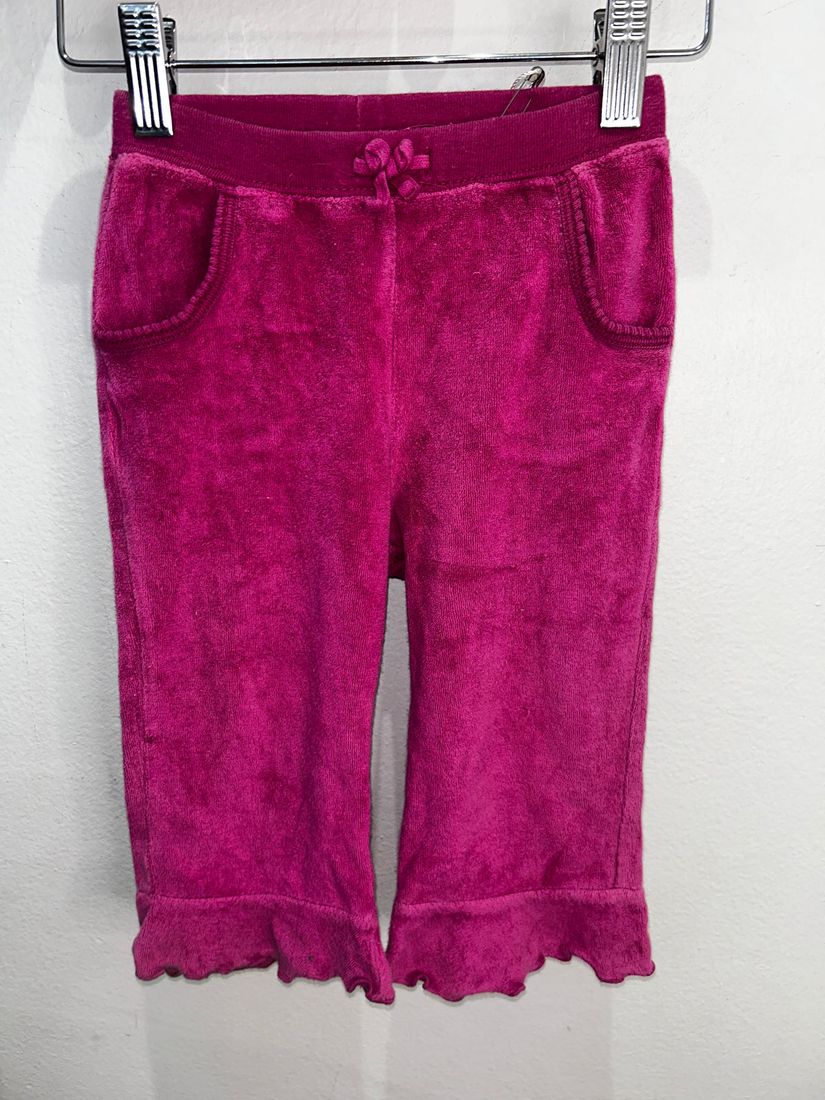 Pink frilly terry pants 12-18m