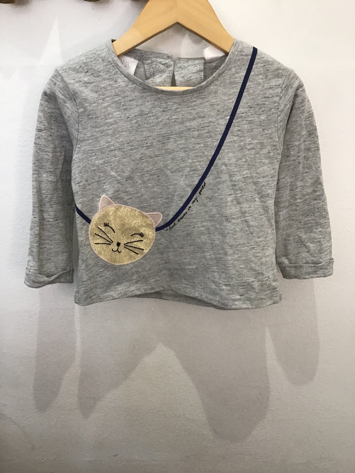 Cat purse longsleeve 12-18m
