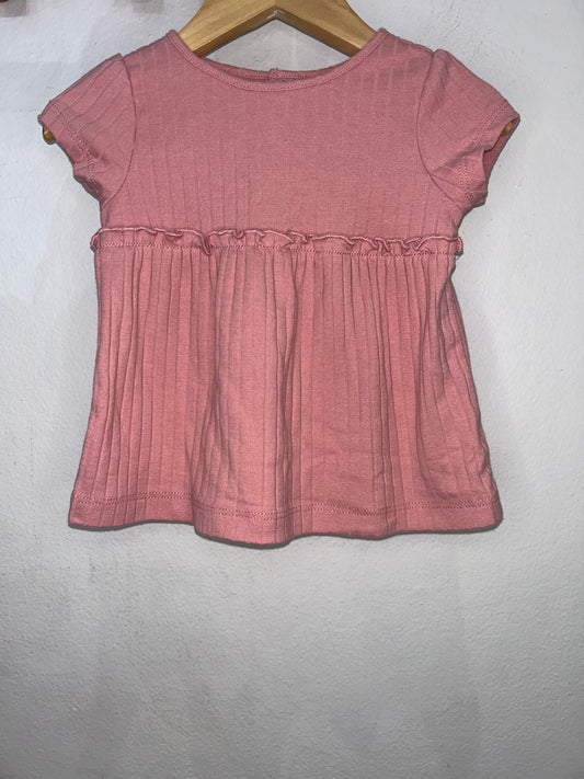 Pink ribbed a-line 12m