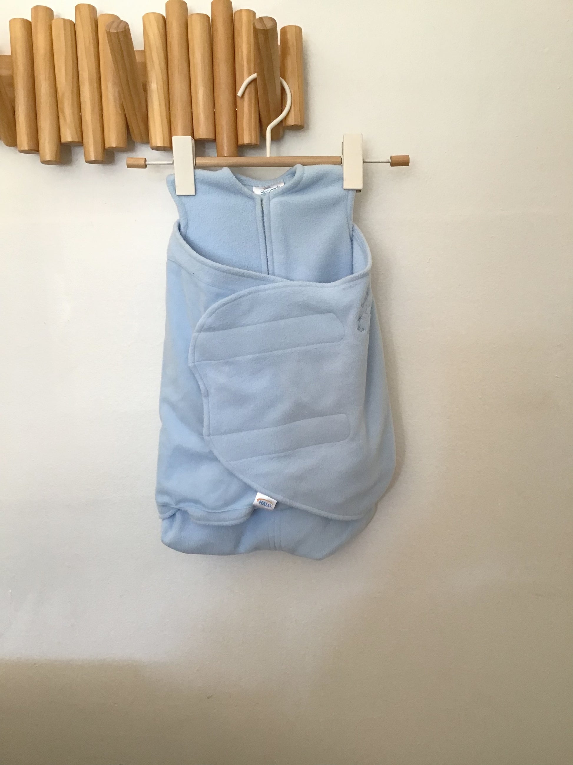 Blue fleece sleepsack swaddle preemie Canopy Kids