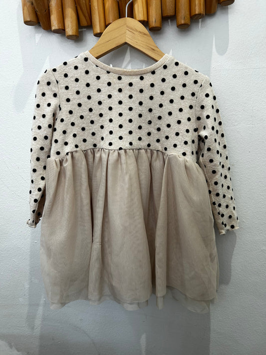 Beige tulle knit dress 18-24m
