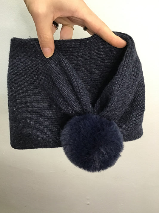 Blue necktube w pompom - one size