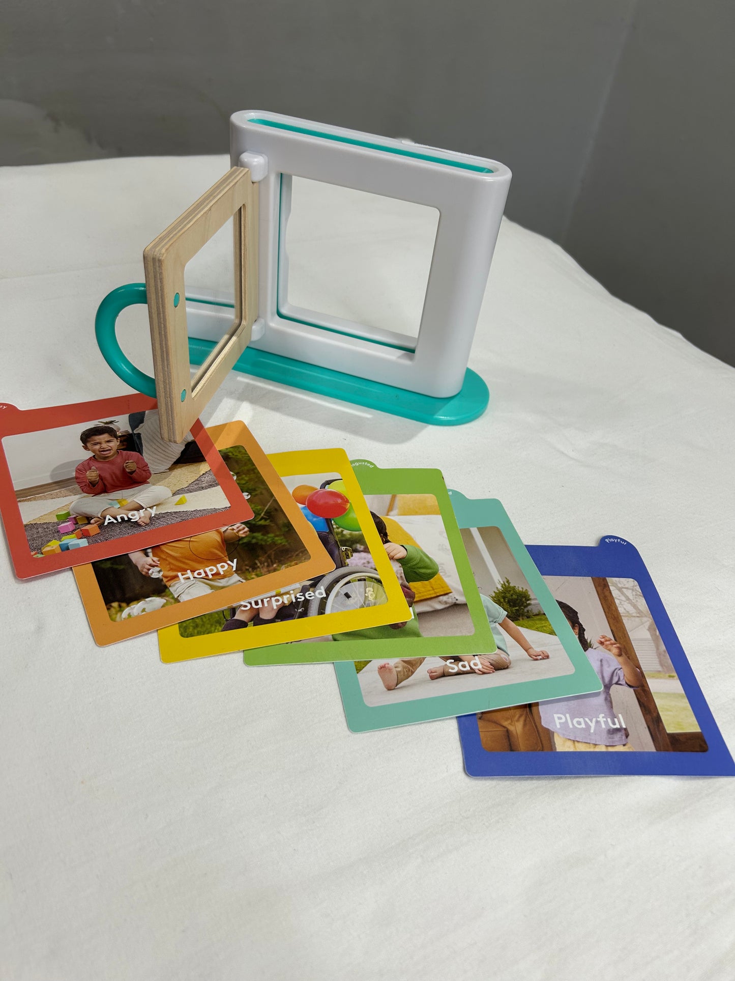 Lovevery feelings cards with stand
