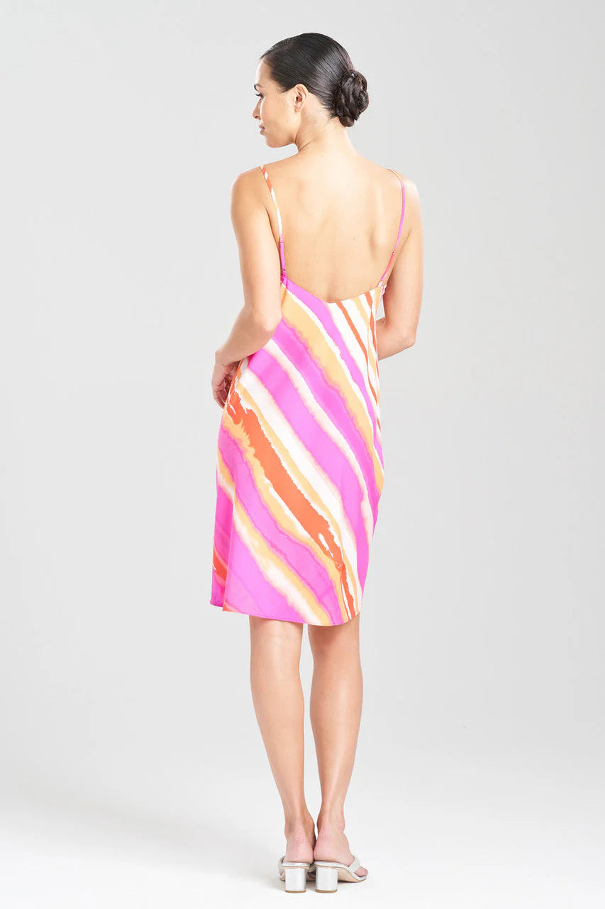 Pink pattern slip dress M