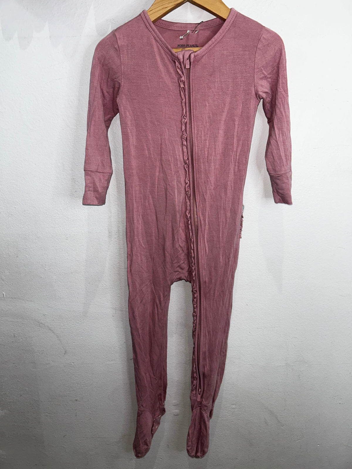 Posh Peanut pink frilly sleeper 2y