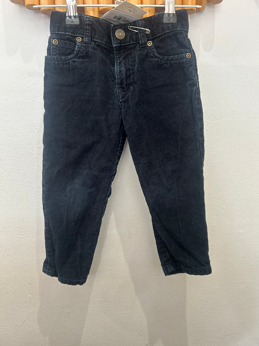 Black corduroy straight pants 2y