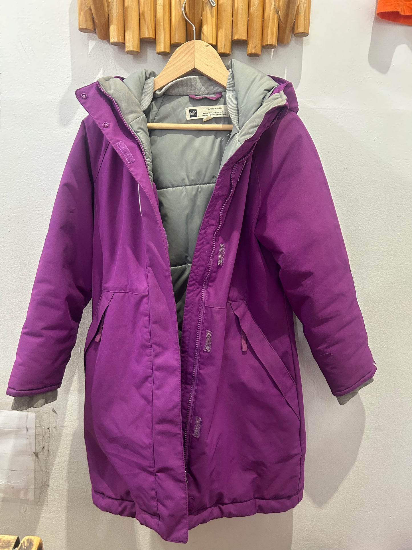 MEC purple longline toaster jacket 8y