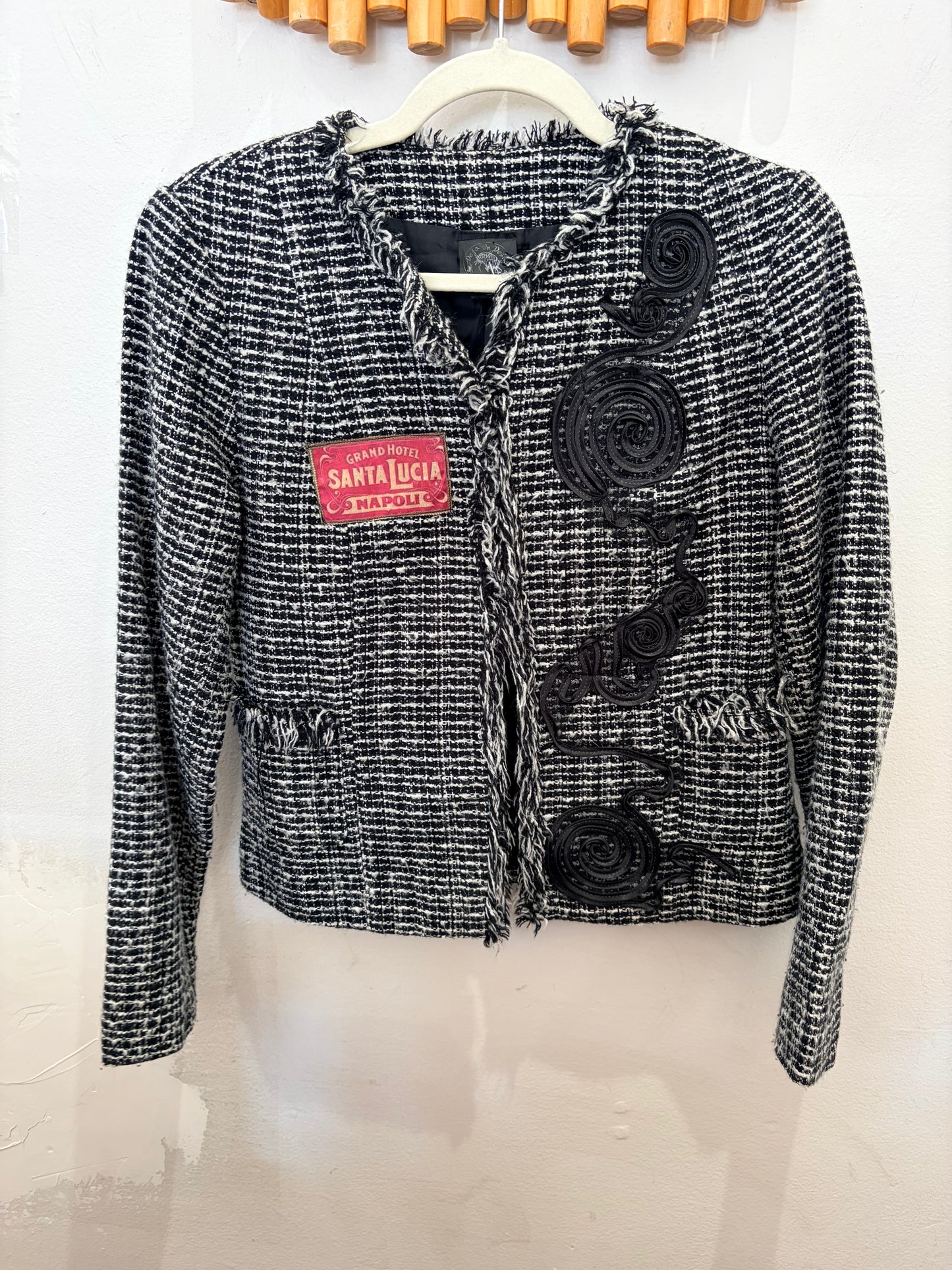 Tweed patchwork blazer S