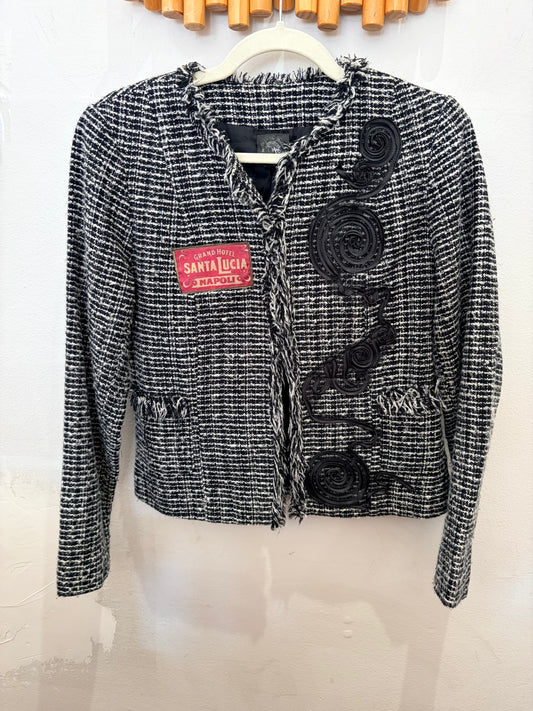 Tweed patchwork blazer S