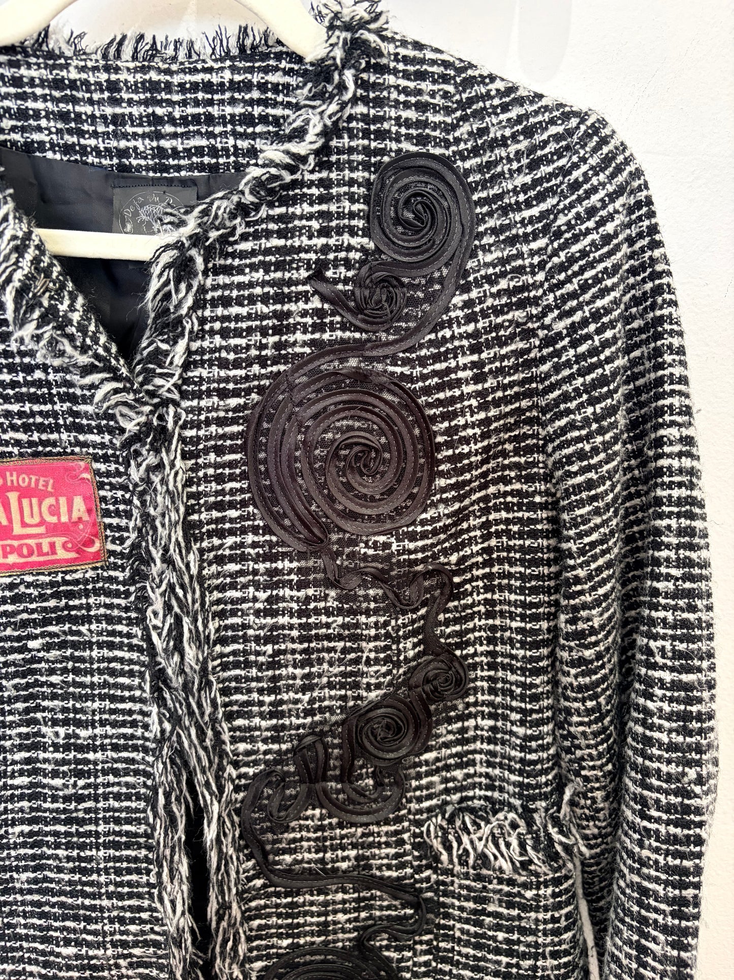 Tweed patchwork blazer S