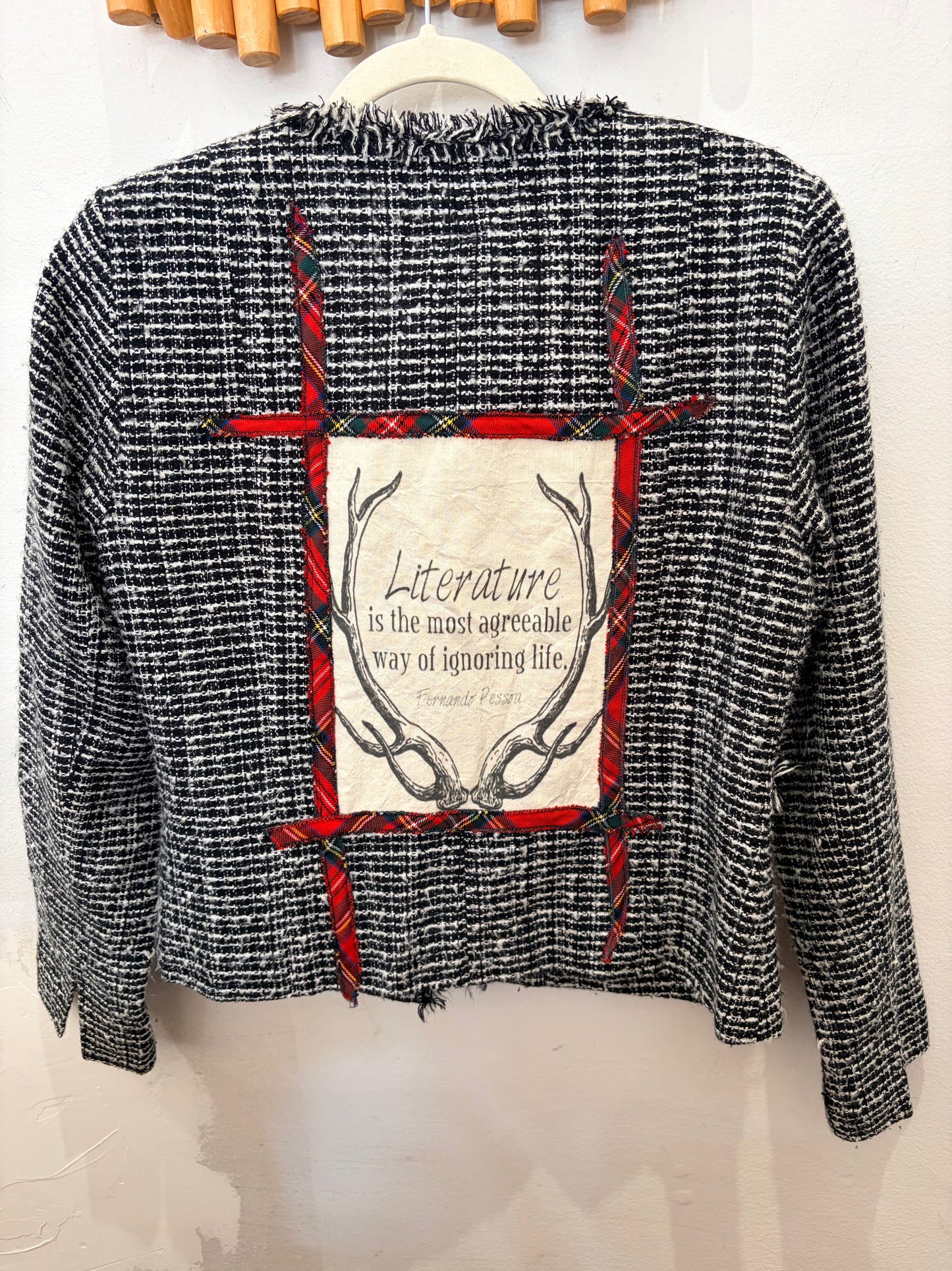 Tweed patchwork blazer S