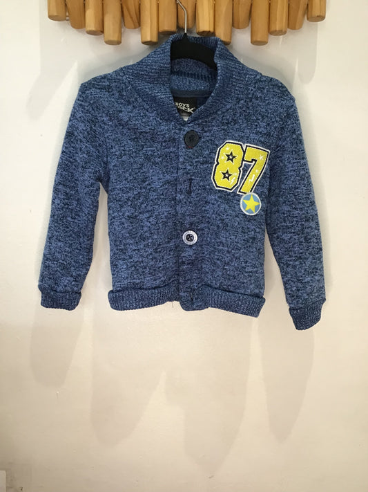 Sweater blue knit cardi 2y