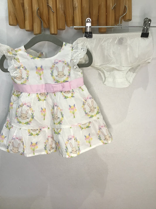 Dress bunny poplin 0-3m