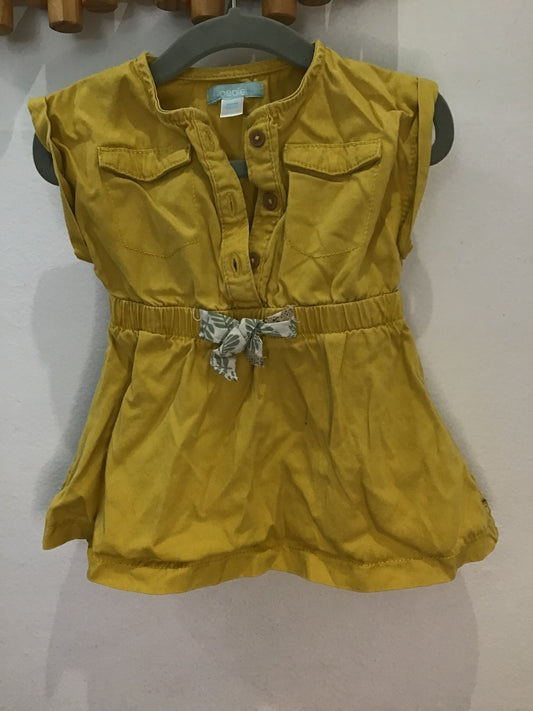 Dress yellow soft denim 6m