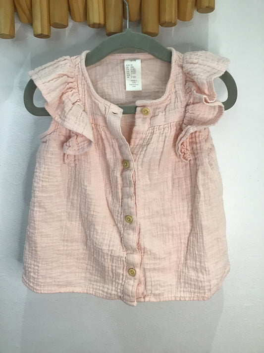 Dress pink button texture 9-12m