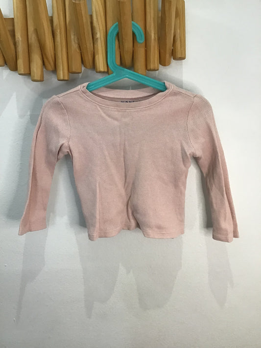 Tee pink waffle 2y