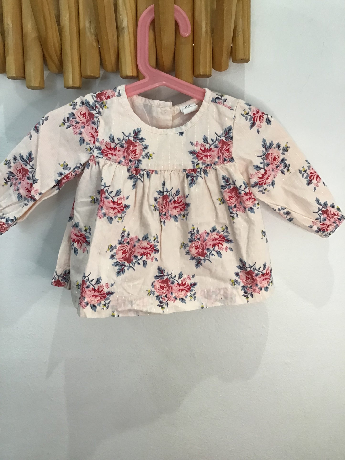 Blouse roses 12-18m