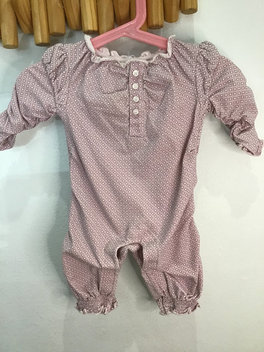 Purple frilly romper 0-3m