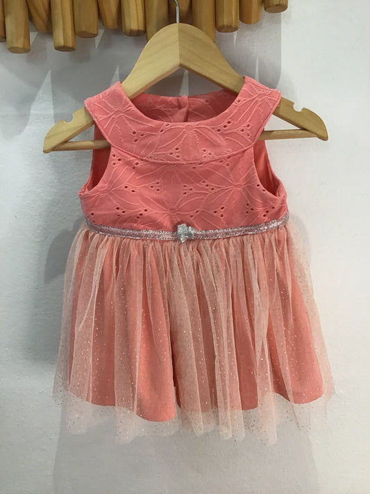 Dress peach party 3-6m