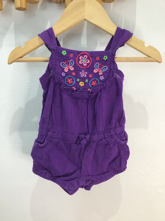 Romper shorty purple 3-6m