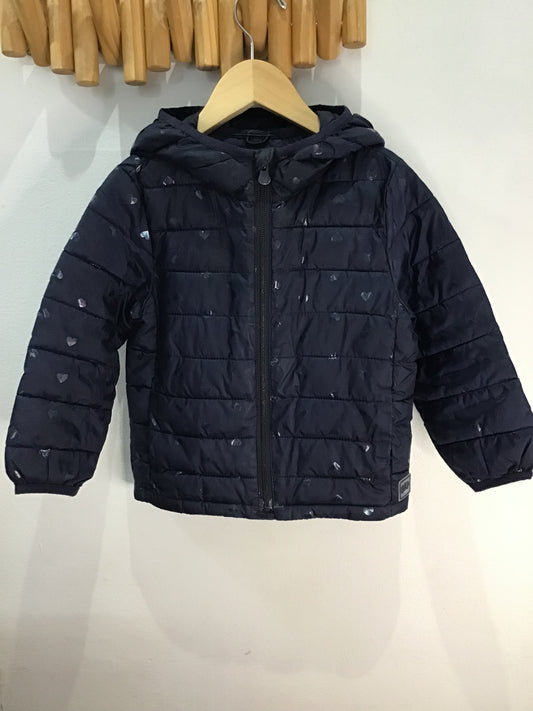 Navy hearts packable puffer 3y