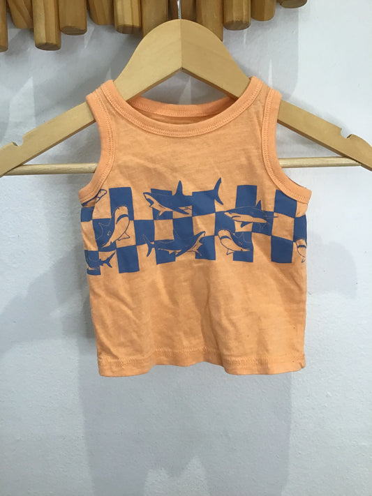 Tanktop orange shark 0-3m