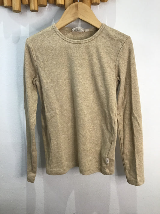 Tee Wheat Kids beige longsleeve ribbed 8y