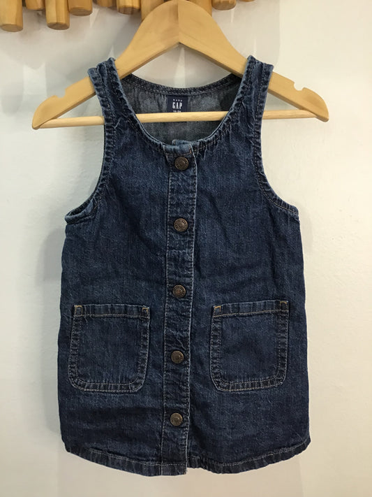 Romper denim buttons skirt 18-24m
